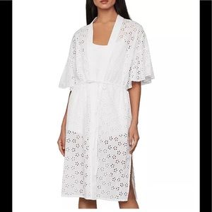 BCBGMAXAZRIA Cotton Eyelet Kimono